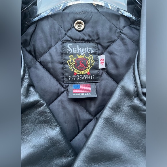 Schott NYC USA Men’s Moto Leather Jacket - Sz Medium motorcycle riding - Picture 15 of 16